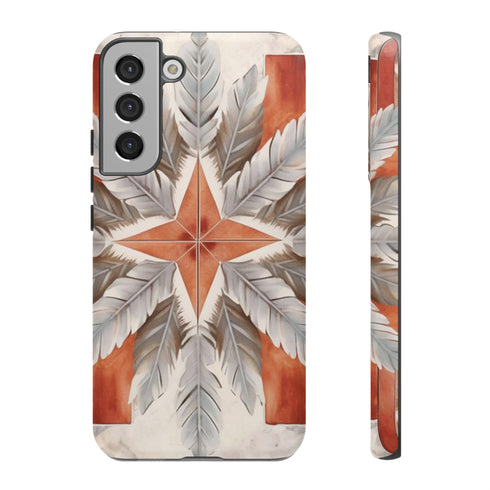 Silver Feather Compass - Impact Resistant Phone Case